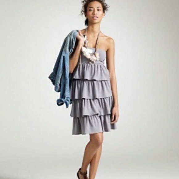 J.Crew Tiered Ruffle Strapless Dress - Picture 2 of 4